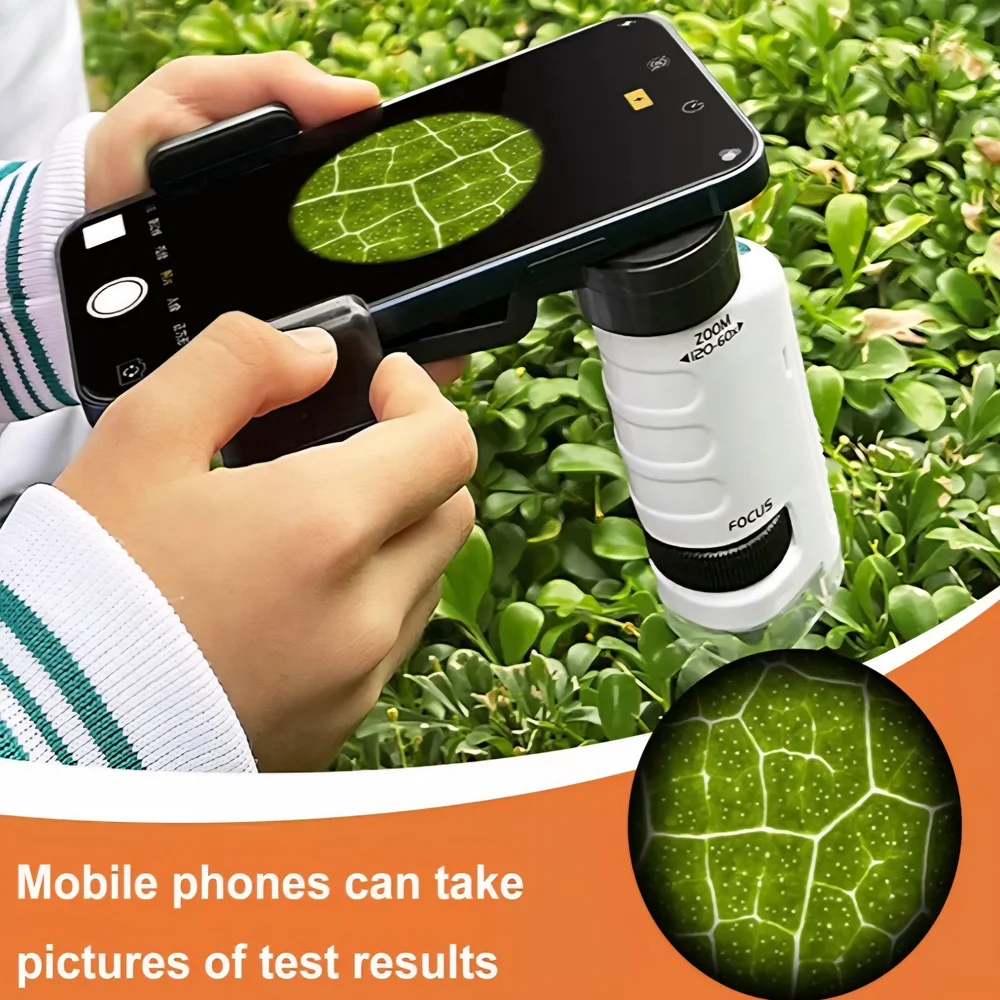 Blue Portable Zoom Microscope 120-60x